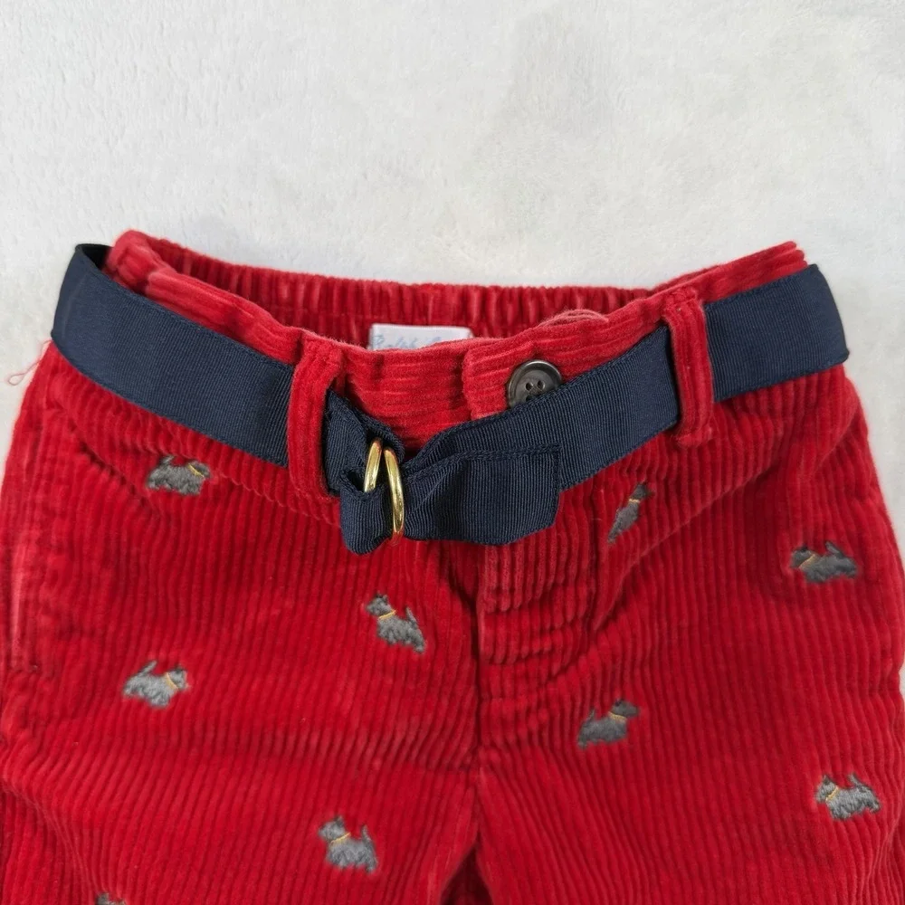 Ralph Lauren Polo Infant 18 Months Red Corduroy Puppy Pattern Pants